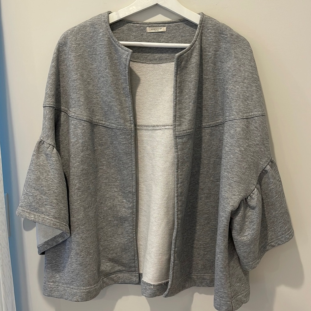 ❤️ Anthropologie Evelyn K Ruffle Sleeve Jacket